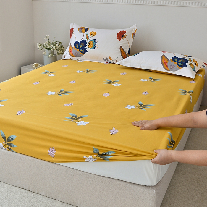 91家纺网 家纺一手货源 找家纺 登登家纺 2025新款全棉床笠四件套系列 浪漫花语-带床笠