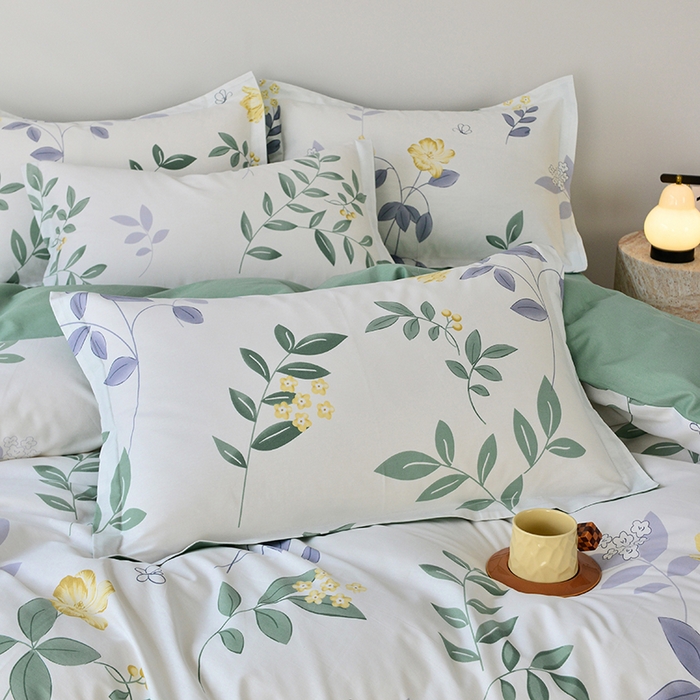 91家纺网 家纺一手货源 找家纺 登登家纺 2025新款全棉床笠四件套系列 清风雅颂-带床笠