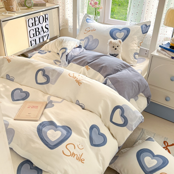 91家纺网 家纺一手货源 找家纺 莱通家纺 2025新款12868学生宿舍三件套 心连心