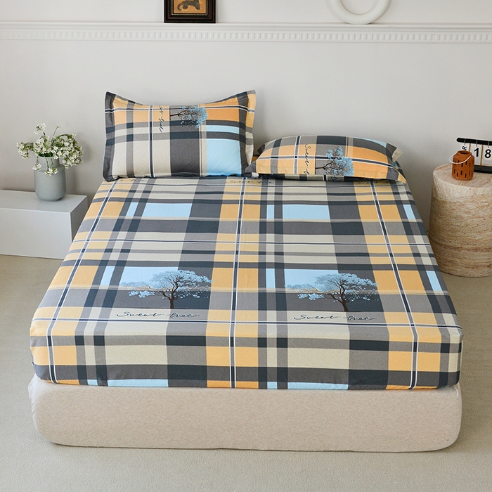 91家纺网 家纺一手货源 找家纺 登登家纺 2025新款全棉床笠四件套系列 格林春天-带床笠