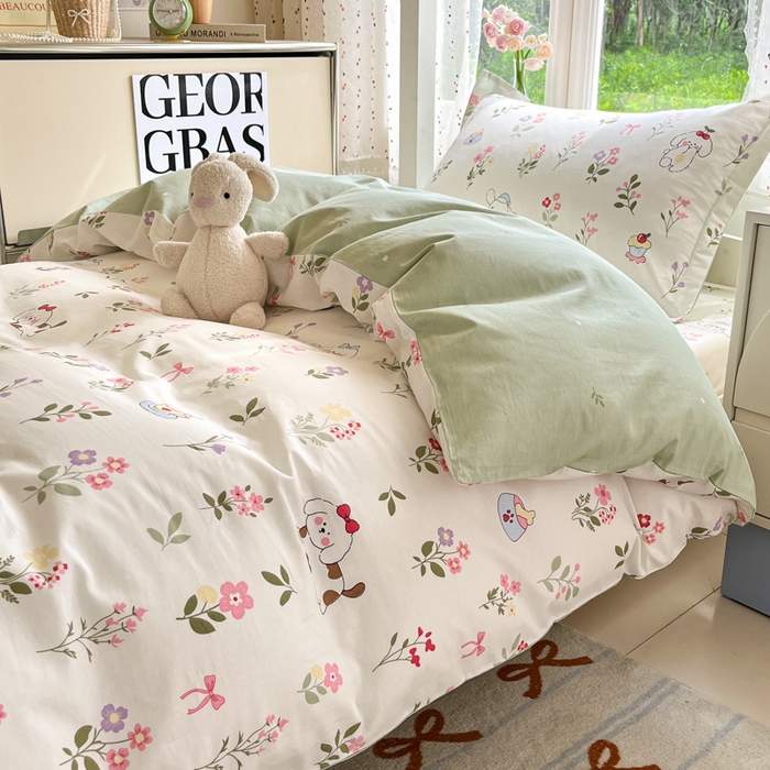 91家纺网 家纺一手货源 找家纺 莱通家纺 2025新款12868学生宿舍三件套 花花小汪