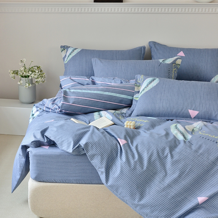 91家纺网 家纺一手货源 找家纺 登登家纺 2025新款全棉床笠四件套系列 千羽千寻