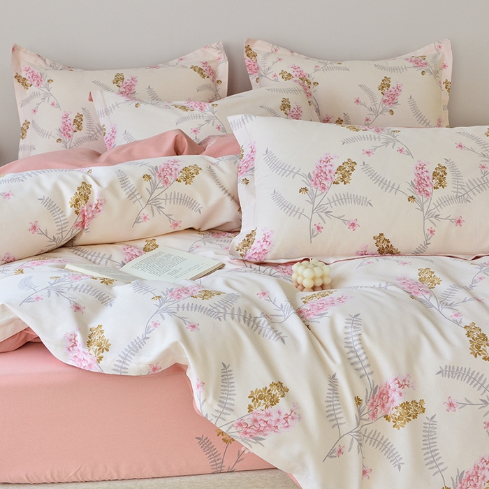 91家纺网 家纺一手货源 找家纺 登登家纺 2025新款全棉床笠四件套系列 一见倾心--带床笠