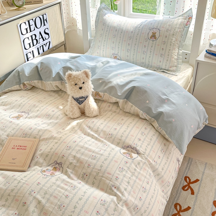 91家纺网 家纺一手货源 找家纺 莱通家纺 2025新款12868学生宿舍三件套 月光摇蓝草