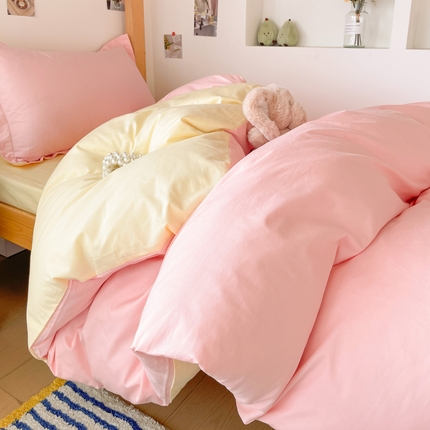 91家纺网 家纺一手货源 找家纺 （总）恩泽家纺 2025新款全棉双拼学生宿舍三件套