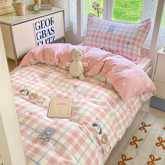 91家纺网 家纺一手货源 找家纺 莱通家纺 2025新款12868学生宿舍三件套 童趣伙伴