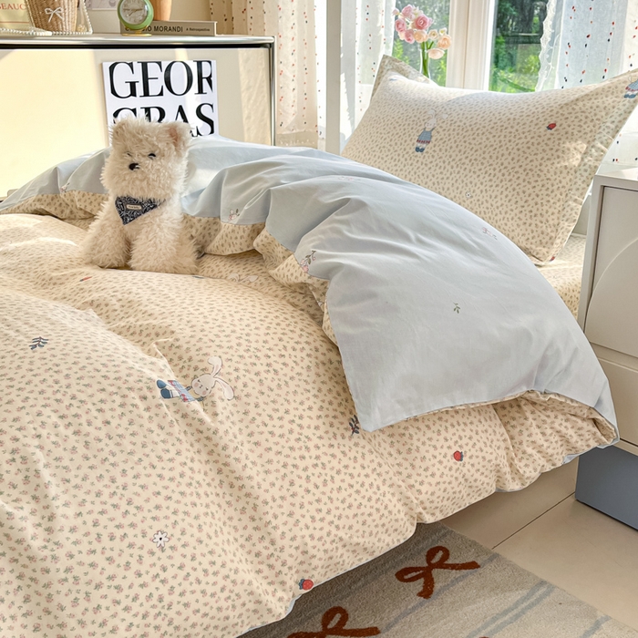 91家纺网 家纺一手货源 找家纺 莱通家纺 2025新款12868学生宿舍三件套 奶呼兔兔