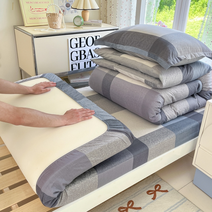 91家纺网 家纺一手货源 找家纺 莱通家纺 2025新款12868学生宿舍三件套 奶昔蓝