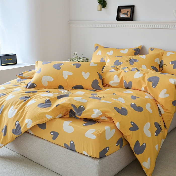 91家纺网 家纺一手货源 找家纺 登登家纺 2025新款全棉床笠四件套系列 浪漫满屋