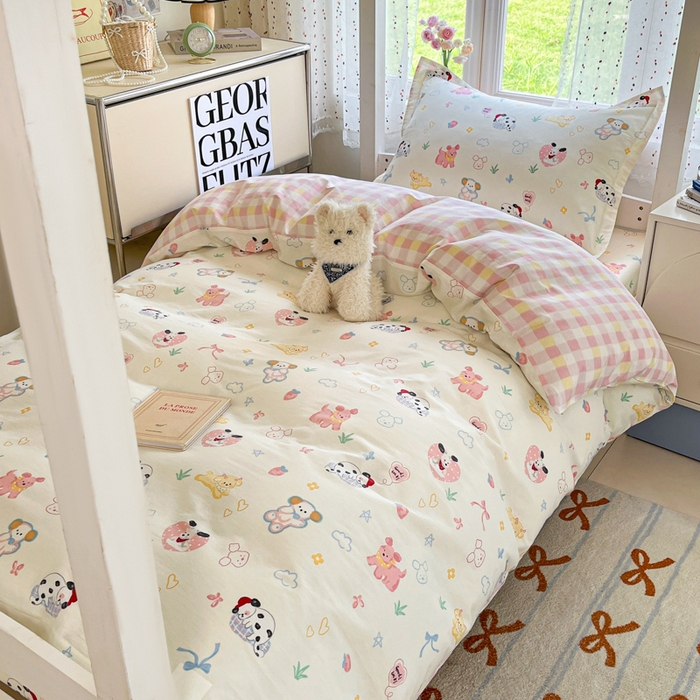 91家纺网 家纺一手货源 找家纺 莱通家纺 2025新款12868学生宿舍三件套 魔法伙伴