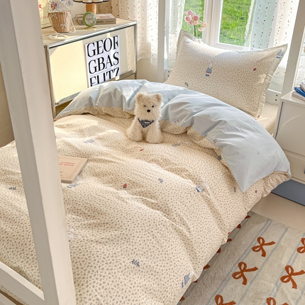 莱通家纺 2025新款12868学生宿舍三件套 奶呼兔兔