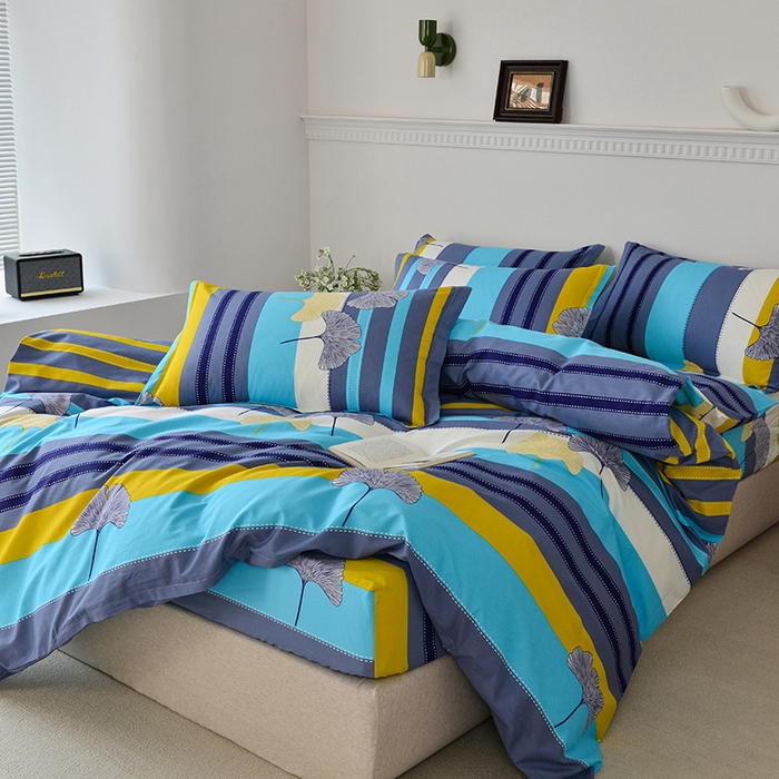 91家纺网 家纺一手货源 找家纺 登登家纺 2025新款全棉床笠四件套系列 如诗如画-兰