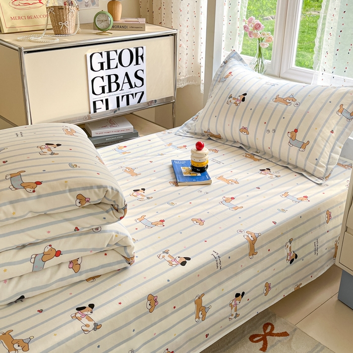 91家纺网 家纺一手货源 找家纺 莱通家纺 2025新款12868学生宿舍三件套 糖纸童年