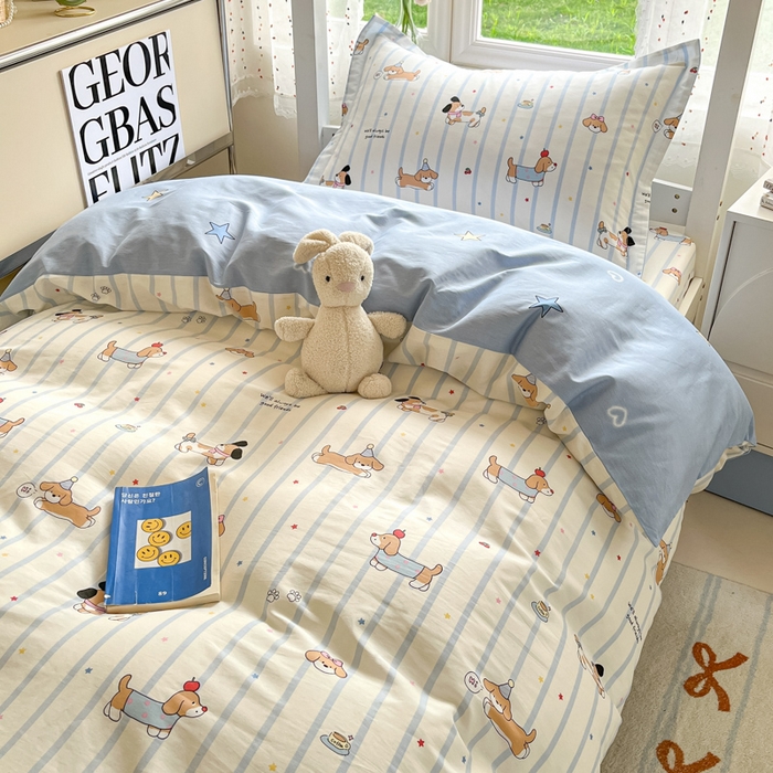 91家纺网 家纺一手货源 找家纺 莱通家纺 2025新款12868学生宿舍三件套 糖纸童年