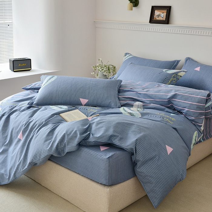 91家纺网 家纺一手货源 找家纺 登登家纺 2025新款全棉床笠四件套系列 千羽千寻