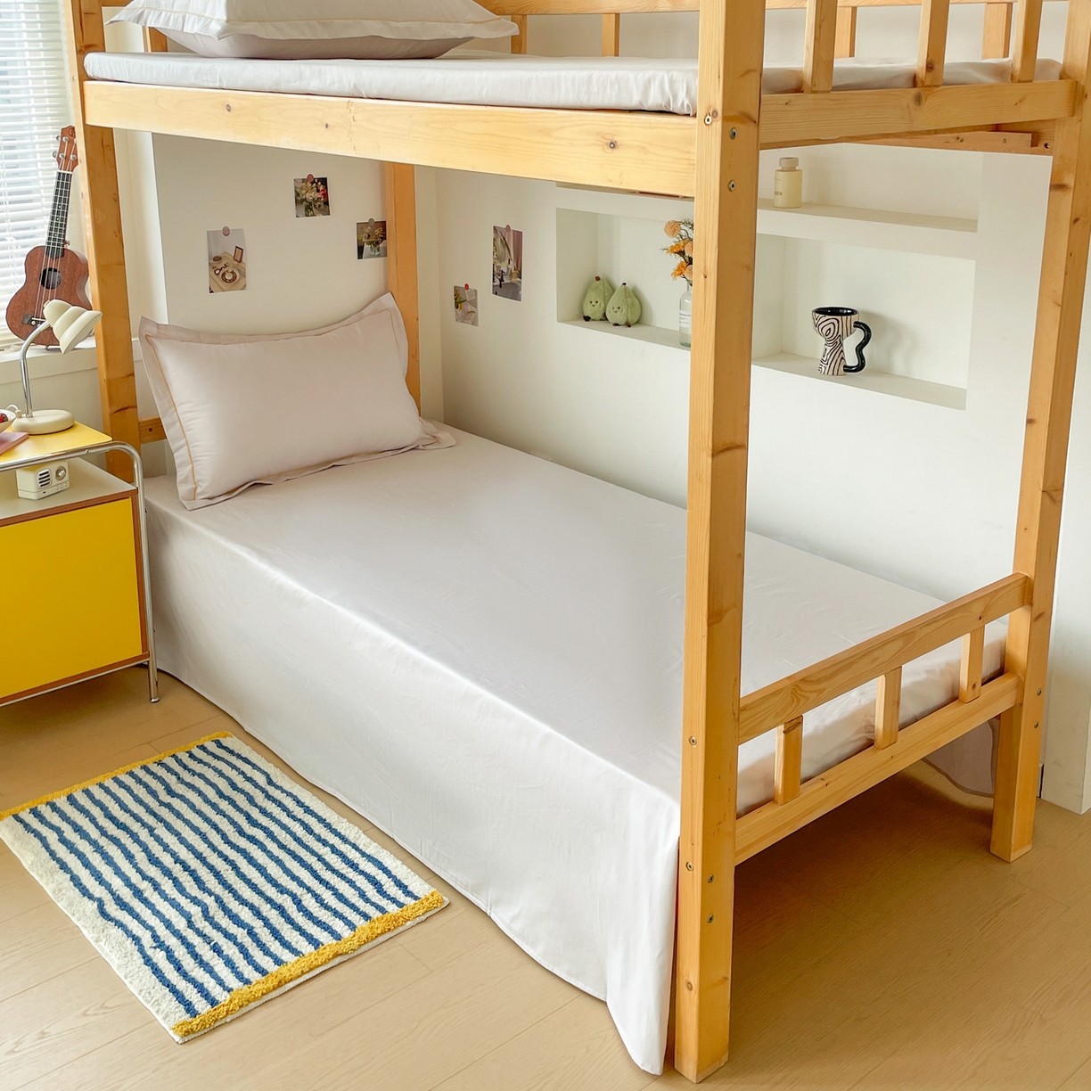 91家纺网 家纺一手货源 找家纺 恩泽家纺 2025新款全棉双拼学生宿舍三件套 米灰色