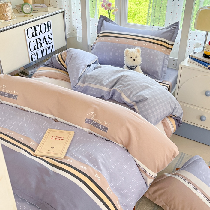 91家纺网 家纺一手货源 找家纺 莱通家纺 2025新款12868学生宿舍三件套 正交暮色