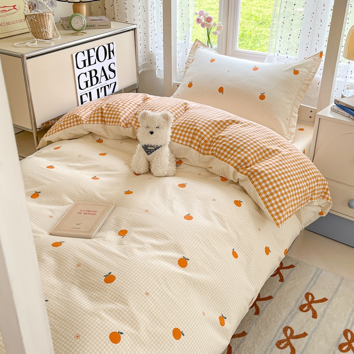 91家纺网 家纺一手货源 找家纺 莱通家纺 2025新款12868学生宿舍三件套 甜桔