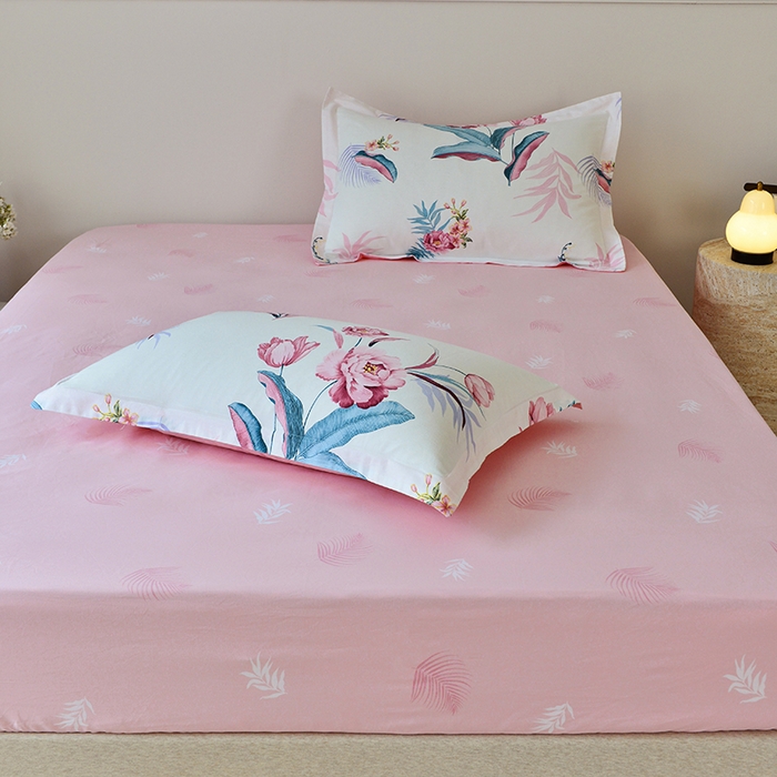 91家纺网 家纺一手货源 找家纺 登登家纺 2025新款全棉床笠四件套系列 佳境-带床笠