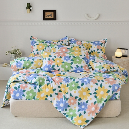 91家纺网 家纺一手货源 找家纺 （总）登登家纺 2025新款全棉床笠四件套系列