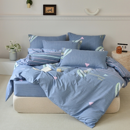 登登家纺 2025新款全棉床笠四件套系列 千羽千寻