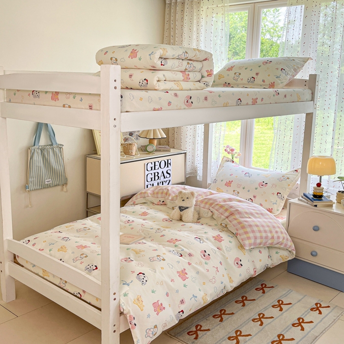 91家纺网 家纺一手货源 找家纺 莱通家纺 2025新款12868学生宿舍三件套 魔法伙伴