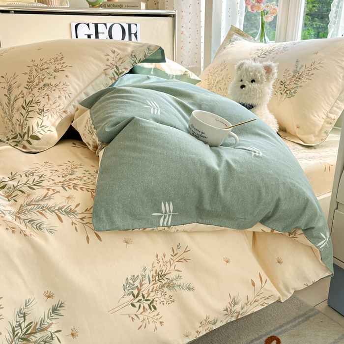 91家纺网 家纺一手货源 找家纺 莱通家纺 2025新款12868学生宿舍三件套 浅影摇曳