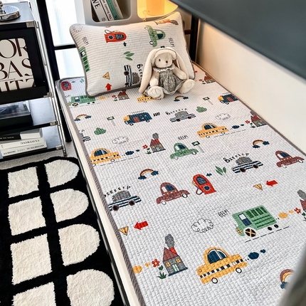 茉夕家纺 2025新款双面纯棉学生宿舍床盖系列 小汽车