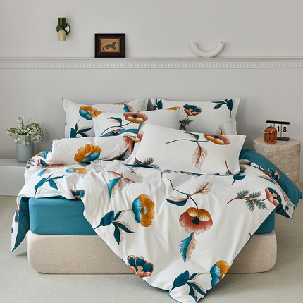 91家纺网 家纺一手货源 找家纺 （总）登登家纺 2025新款全棉床笠四件套系列