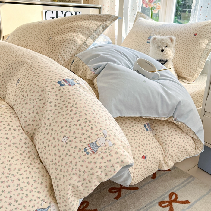 91家纺网 家纺一手货源 找家纺 莱通家纺 2025新款12868学生宿舍三件套 奶呼兔兔