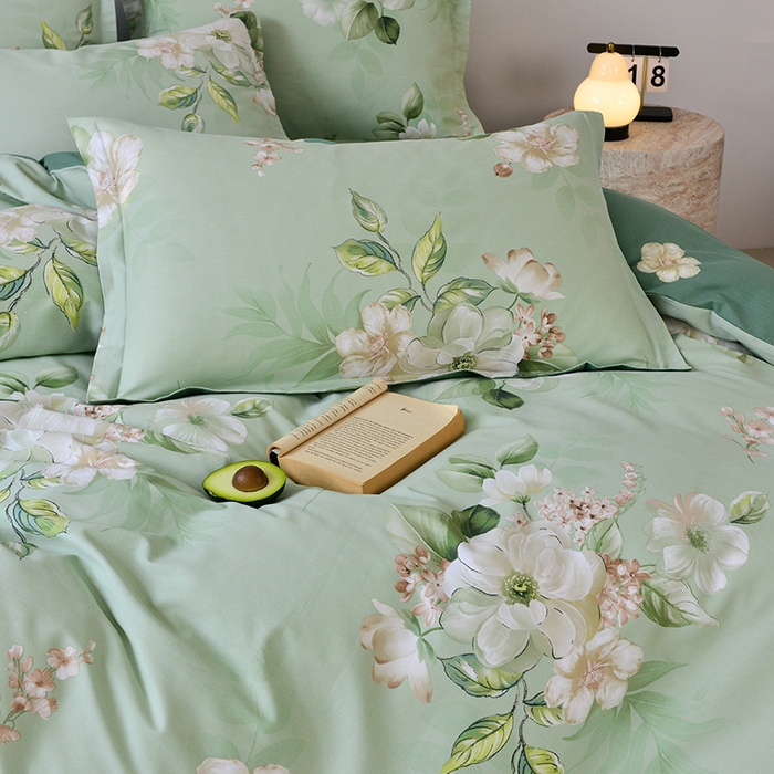 91家纺网 家纺一手货源 找家纺 登登家纺 2025新款全棉床笠四件套系列 素雅-带床笠