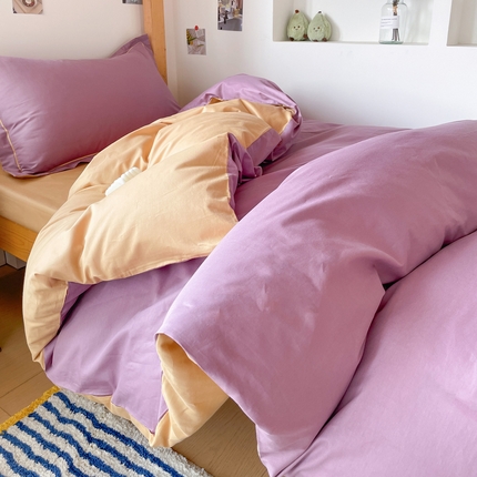 91家纺网 家纺一手货源 找家纺 （总）恩泽家纺 2025新款全棉双拼学生宿舍三件套