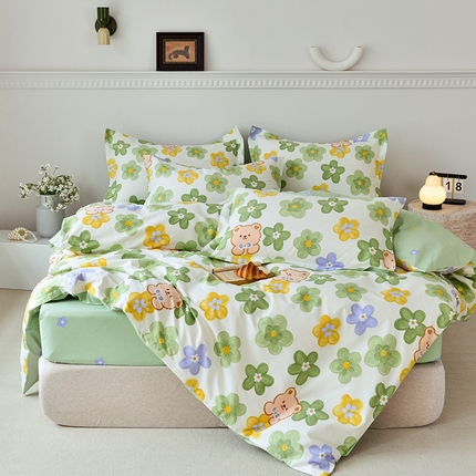 91家纺网 家纺一手货源 找家纺 （总）登登家纺 2025新款全棉床笠四件套系列