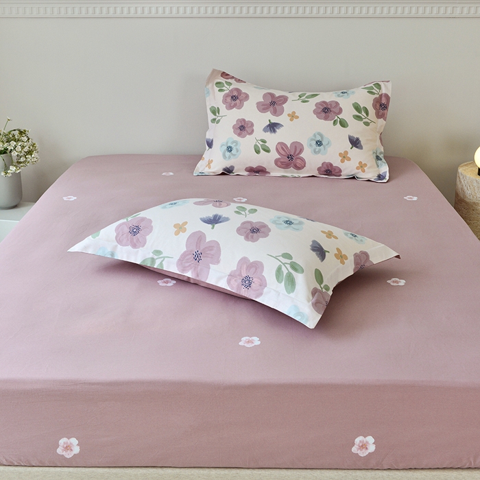 91家纺网 家纺一手货源 找家纺 登登家纺 2025新款全棉床笠四件套系列 花都丽影-带床笠