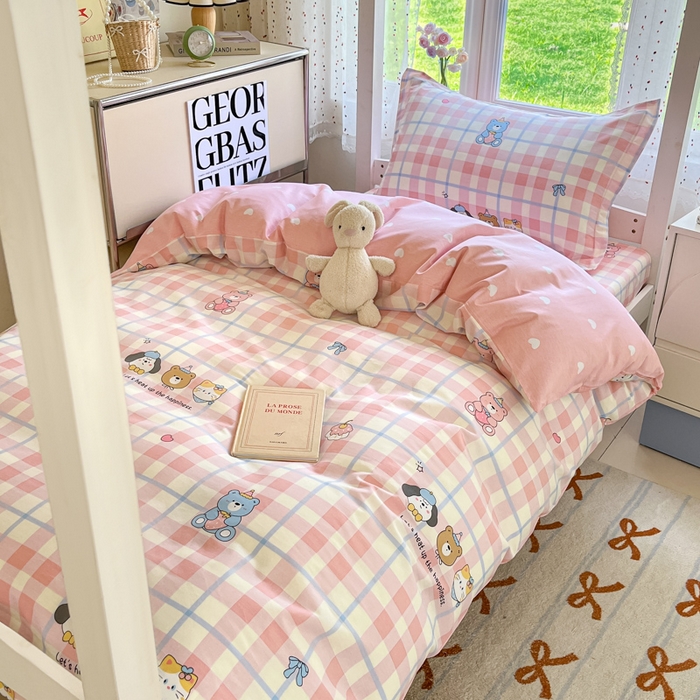 91家纺网 家纺一手货源 找家纺 莱通家纺 2025新款12868学生宿舍三件套 童趣伙伴