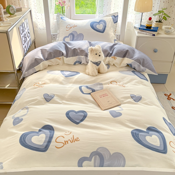 91家纺网 家纺一手货源 找家纺 莱通家纺 2025新款12868学生宿舍三件套 心连心