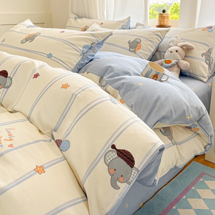 91家纺网 家纺一手货源 找家纺 （总）首尔家纺 2025新款学生季全棉跑量款四件套系列卡通小清新AB版学生三件套