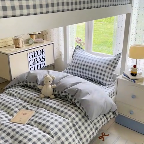 91家纺网 家纺一手货源 找家纺 莱通家纺 2025新款12868学生宿舍三件套 格瑞