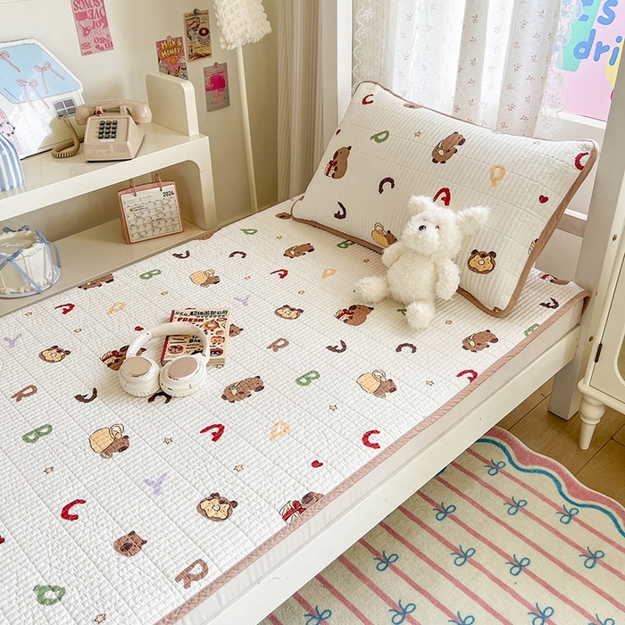 91家纺网 家纺一手货源 找家纺 茉夕家纺 2025新款双面纯棉学生宿舍床盖系列 新新卡皮