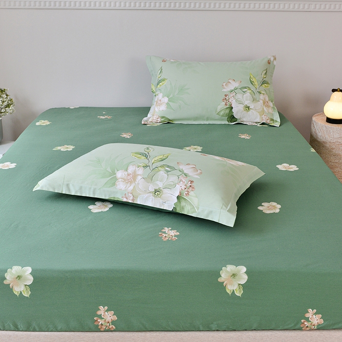 91家纺网 家纺一手货源 找家纺 登登家纺 2025新款全棉床笠四件套系列 素雅-带床笠