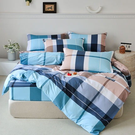 登登家纺 2025新款全棉床笠四件套系列 简单生活