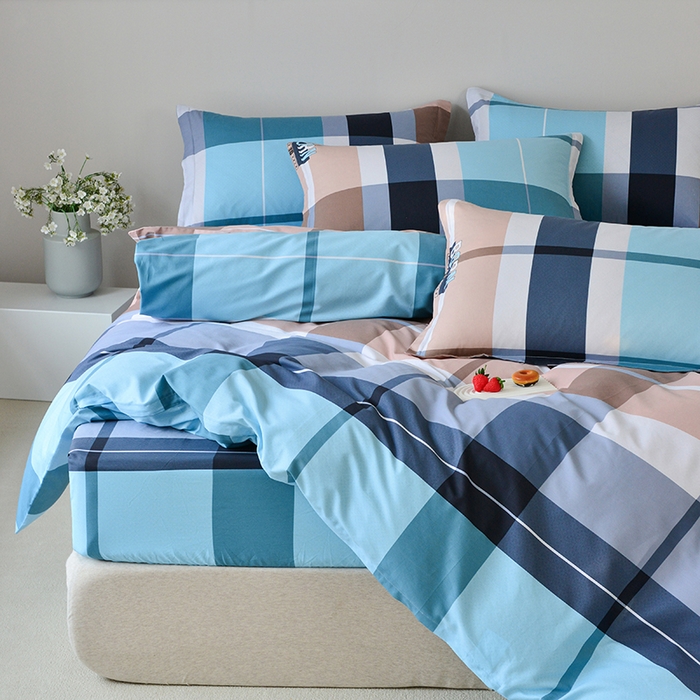 91家纺网 家纺一手货源 找家纺 登登家纺 2025新款全棉床笠四件套系列 简单生活