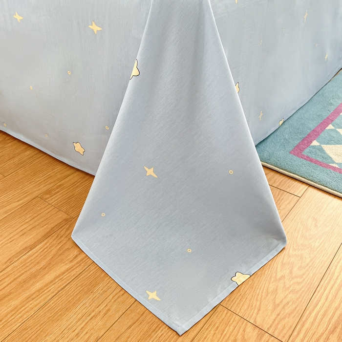 91家纺网 家纺一手货源 找家纺 首尔家纺 2025新款学生季全棉跑量款四件套系列卡通小清新AB版学生三件套 蓝帽小象