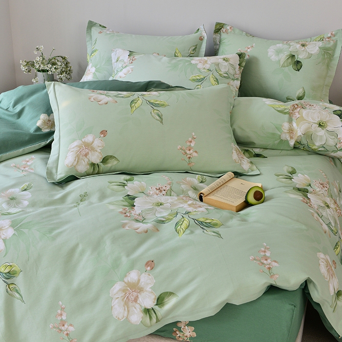 91家纺网 家纺一手货源 找家纺 登登家纺 2025新款全棉床笠四件套系列 素雅-带床笠