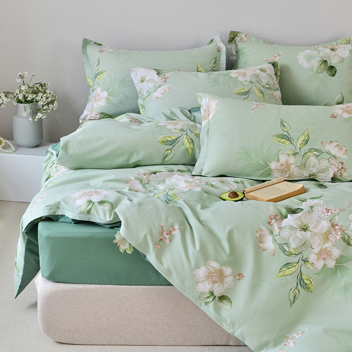 91家纺网 家纺一手货源 找家纺 登登家纺 2025新款全棉床笠四件套系列 素雅-带床笠