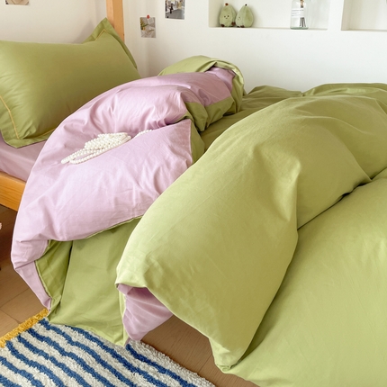 91家纺网 家纺一手货源 找家纺 （总）恩泽家纺 2025新款全棉双拼学生宿舍三件套