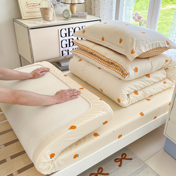 91家纺网 家纺一手货源 找家纺 莱通家纺 2025新款12868学生宿舍三件套 甜桔