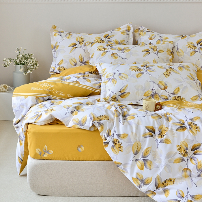 91家纺网 家纺一手货源 找家纺 登登家纺 2025新款全棉床笠四件套系列 蜜恋佳人-带床笠