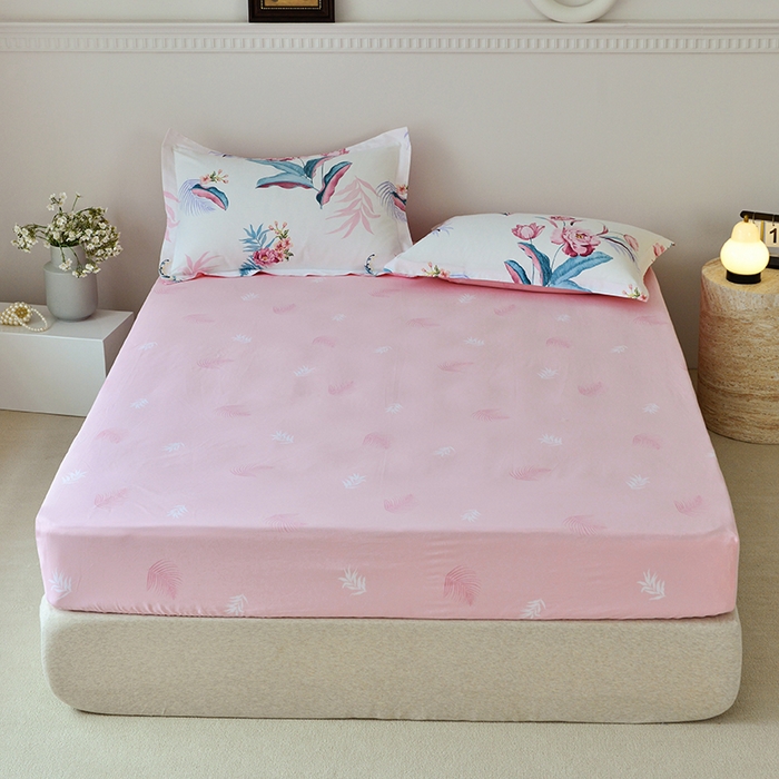 91家纺网 家纺一手货源 找家纺 登登家纺 2025新款全棉床笠四件套系列 佳境-带床笠