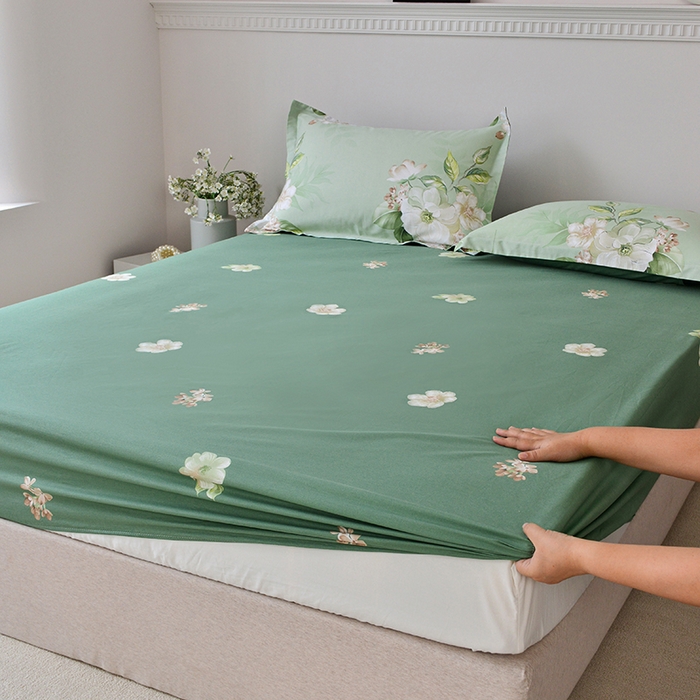 91家纺网 家纺一手货源 找家纺 登登家纺 2025新款全棉床笠四件套系列 素雅-带床笠